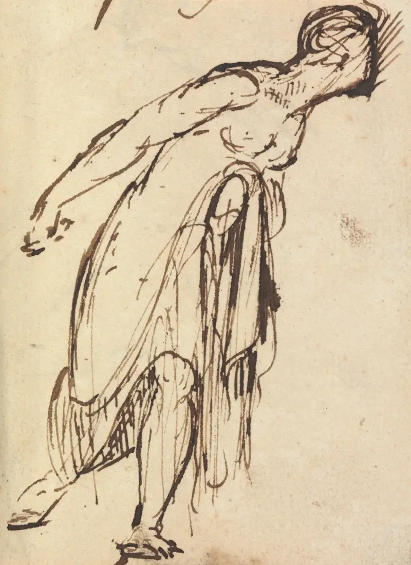 Study of a Leaning Figure av Benjamin Robert Haydon