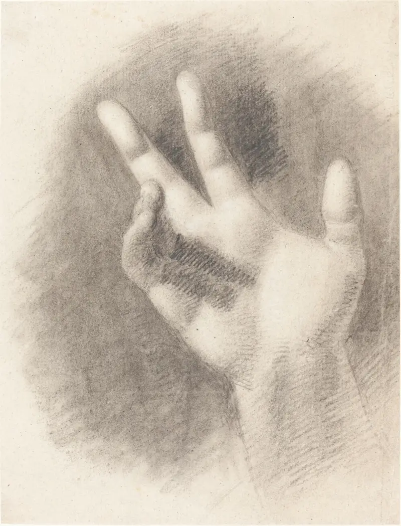 Studium prawej dłoni (recto), Benjamin Robert Haydon