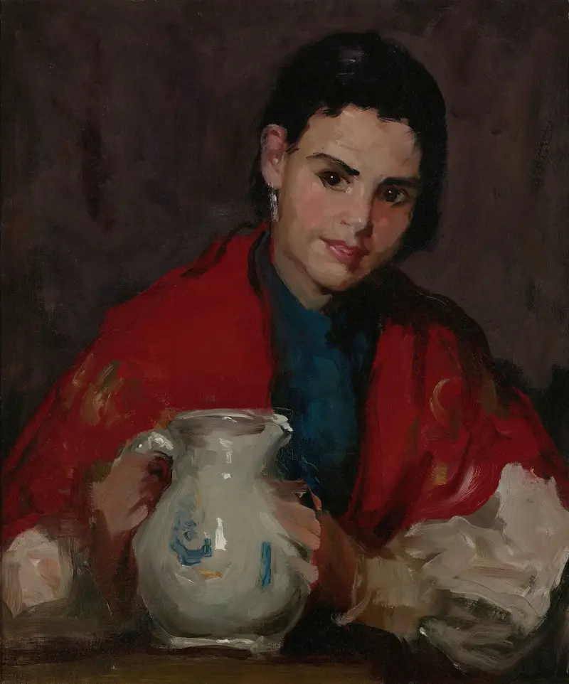 Segovia Girl Holding Pitcher av Robert Henri