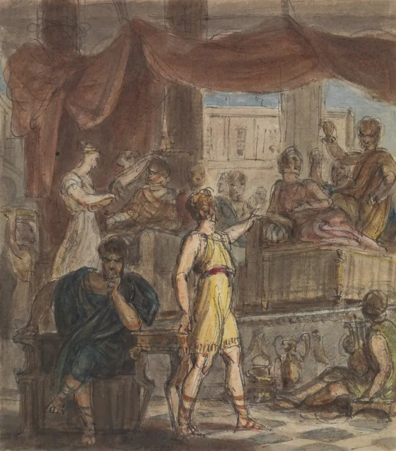 Studie av en romersk bankettscen av Robert Smirke