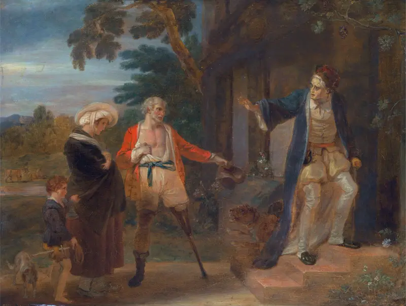 De sju åldrarna – Pantaloon, 'Som ni vill ha det', II, vii av Robert Smirke
