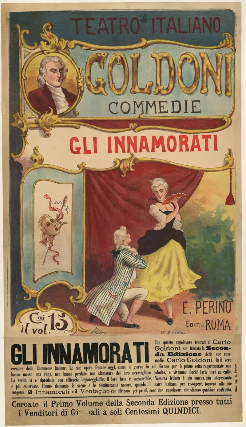 Italiensk teater. Goldonis komedi Gli innamorati (De älskande) av Ottavio Rodella Tavio