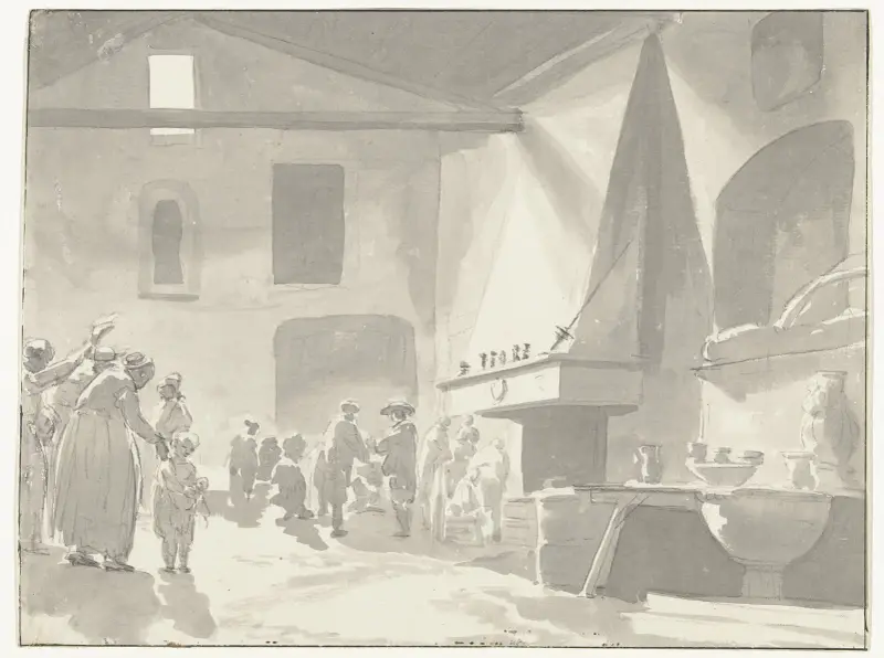 Värdshusets matsal i Barletta av Abraham-Louis-Rodolphe Ducros