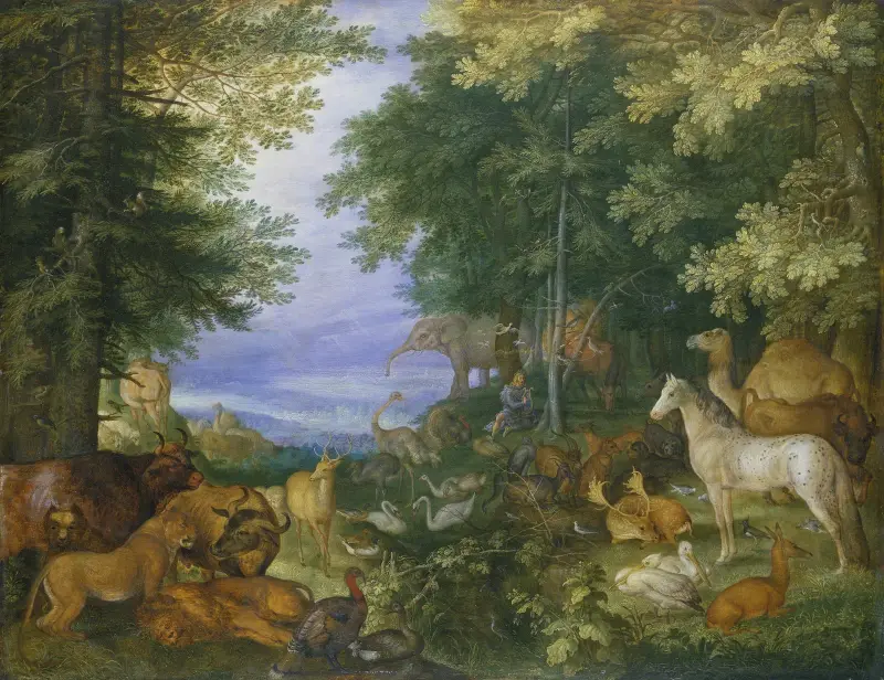 Orfeusz czarujący zwierzęta swoją muzyką, 1610, Roelant Savery