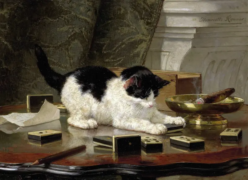 Die Katze beim Spiel von Henriëtte Ronner-Knip