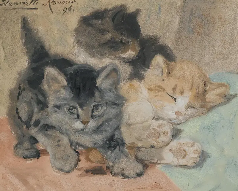 Tři koťata, 1896, Henriëtte Ronner-Knip