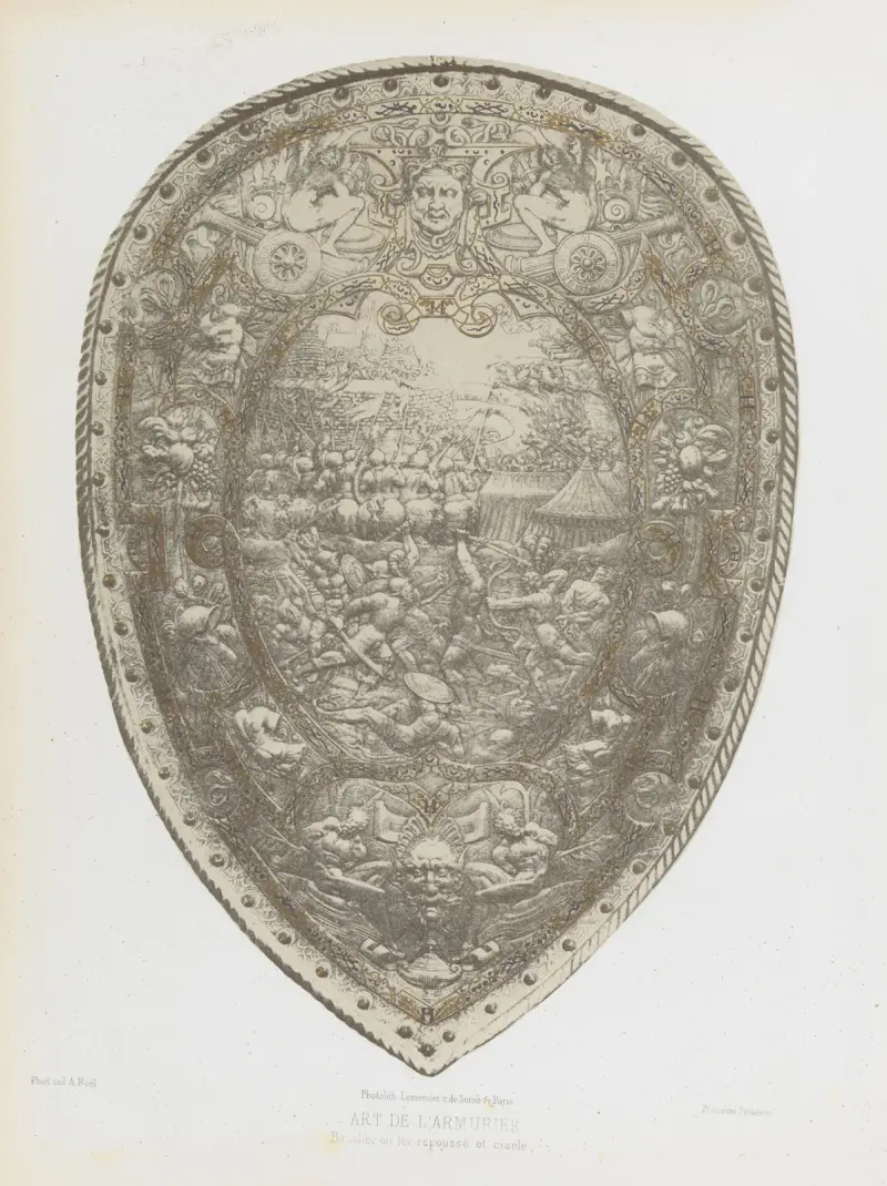 Štít z tepaného a cizelovaného železa, Joseph Rose Lemercier