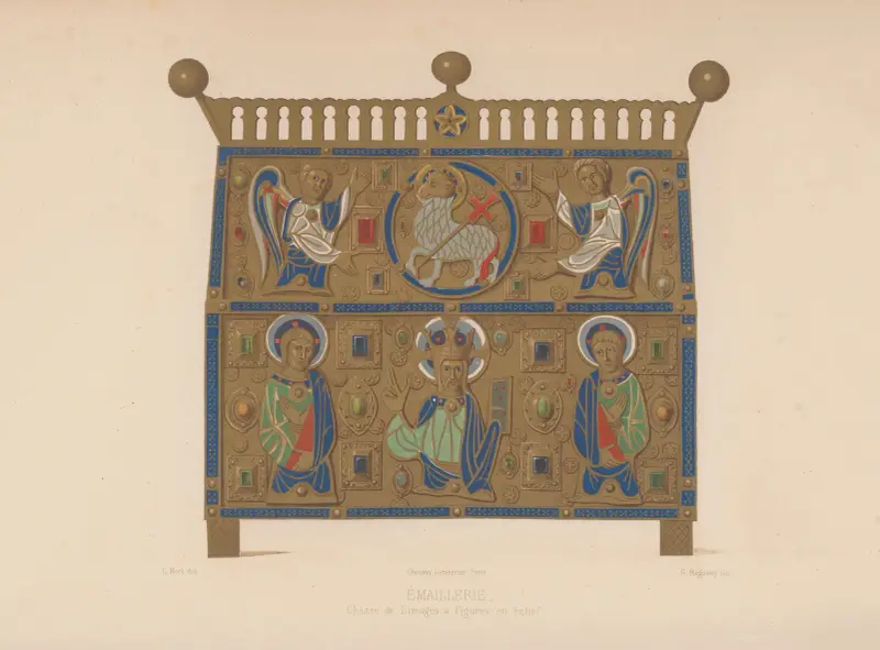 Reliefgeschmückter Schrein aus Limoges von Joseph Rose Lemercier