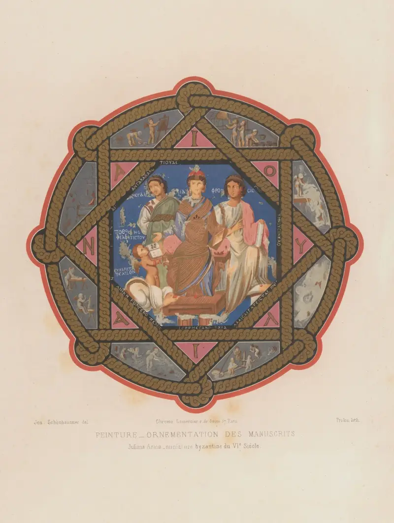 Juliana Anicia, bysantinsk miniatyr från 500-talet av Joseph Rose Lemercier