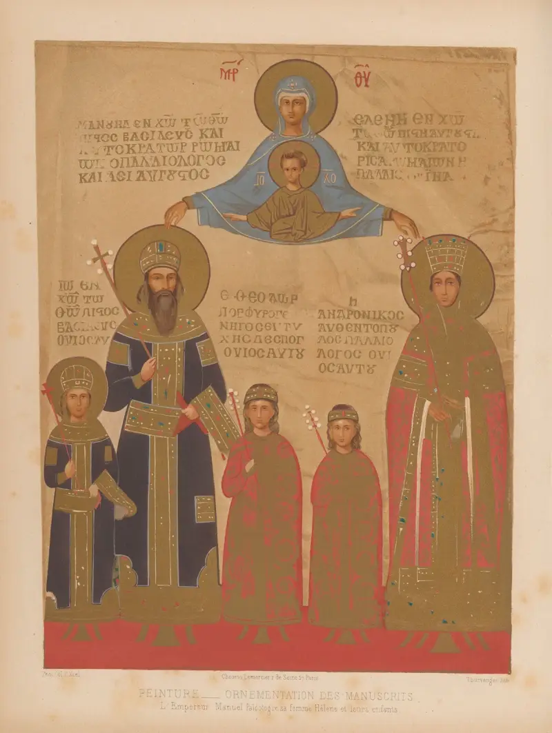 Kejsar Manuel Palaiologos, hans hustru Helena och deras barn av Joseph Rose Lemercier