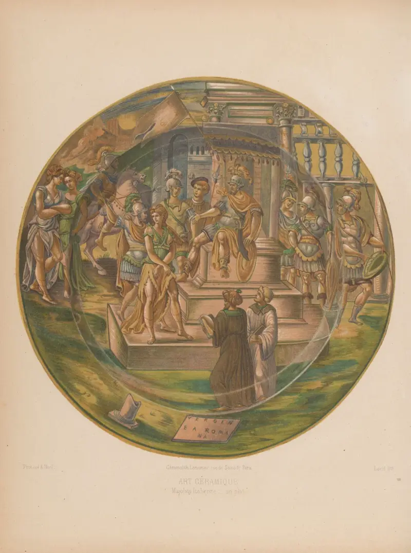 Italiensk majolika, ett fat av Joseph Rose Lemercier