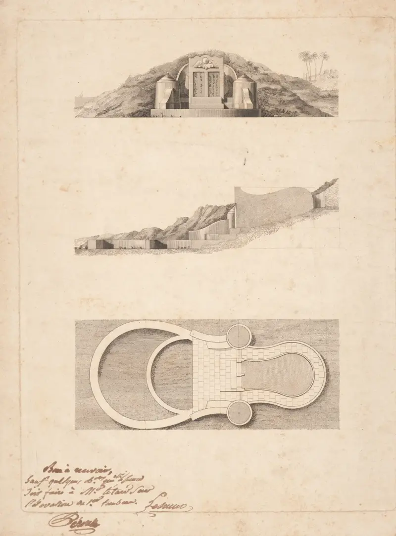 Ägyptisches Bauwerk in einen Hügel eingebaut von John Rubens Smith