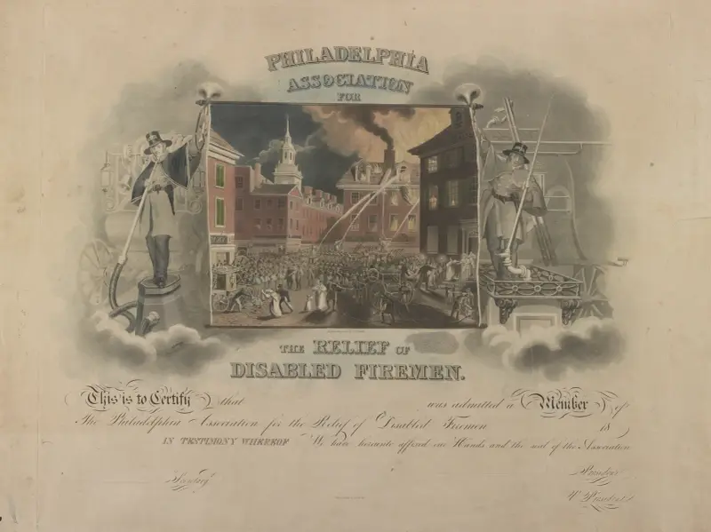 Philadelphias förening för hjälp åt arbetsoförmögna brandmän, 1830 – nr 2 av John Rubens Smith