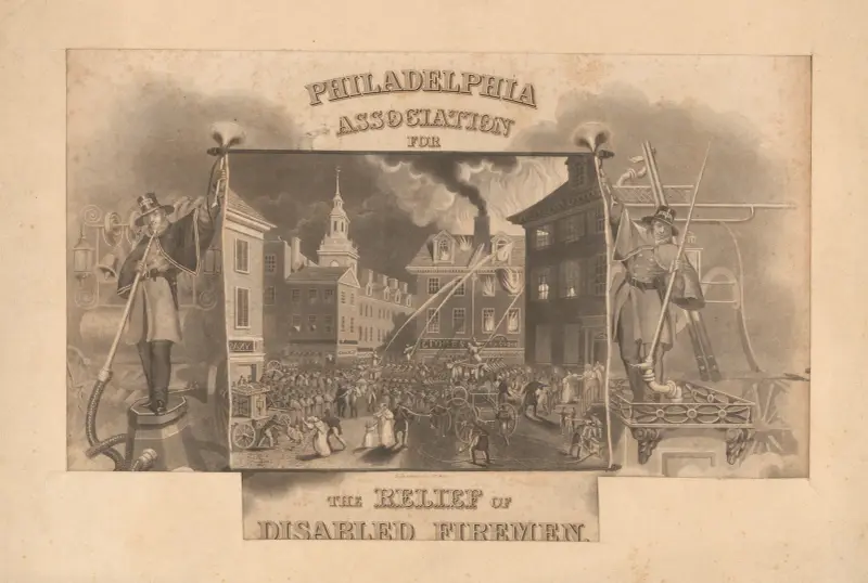Philadelphias förening för hjälp åt arbetsoförmögna brandmän, 1830 – nr 1 av John Rubens Smith