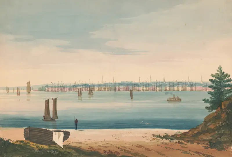 Ansicht von New York von Brooklyn Strand aus von John Rubens Smith