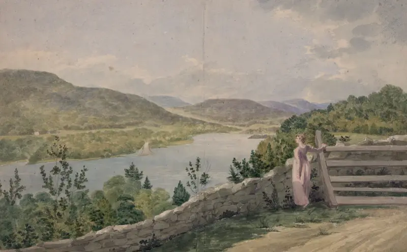 Utsikt över Hudsonfloden nära West Point av John Rubens Smith