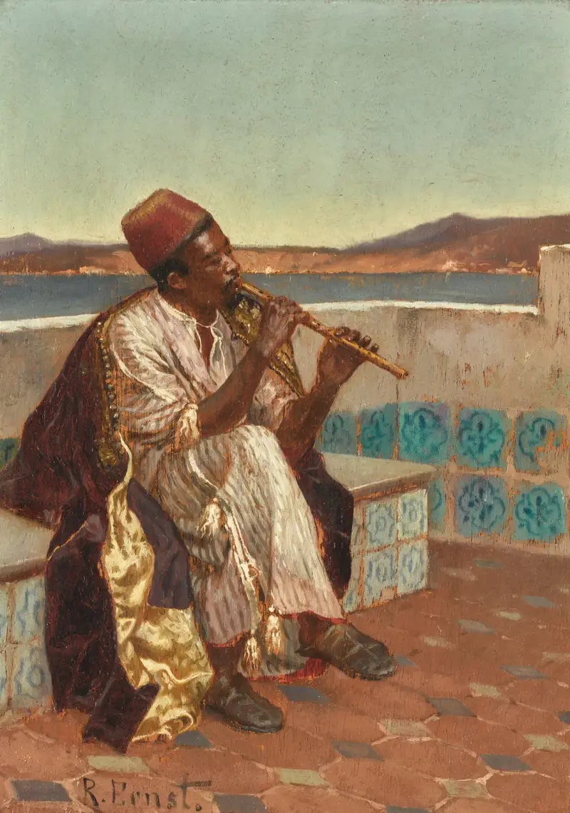 Musiker auf der Terrasse von Rudolf Ernst