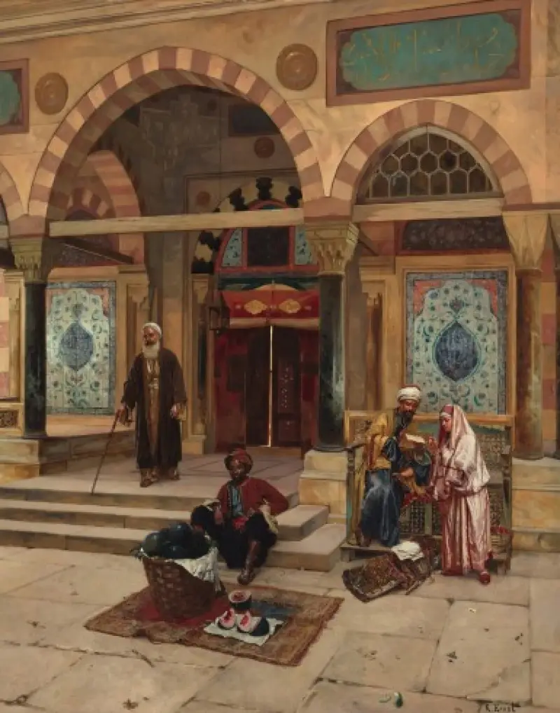 Vor der Moschee von Rudolf Ernst