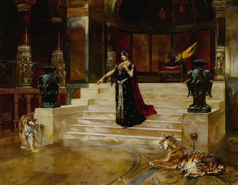 Salomé and the tigers av Rudolf Ernst