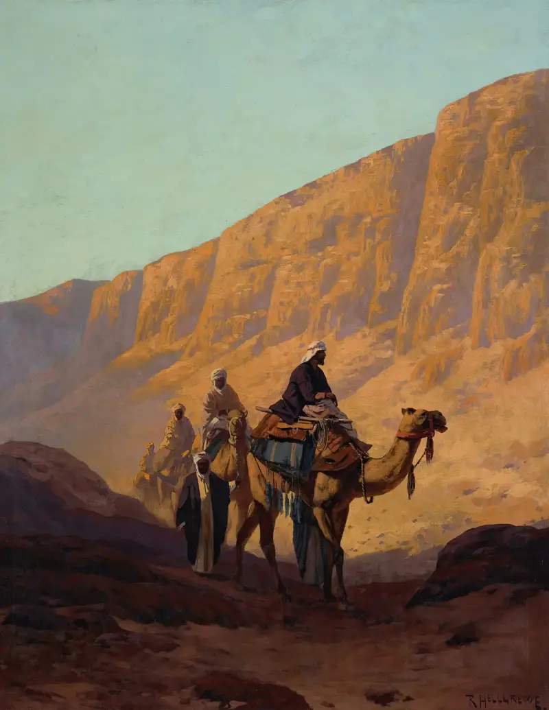 Karawana przechodząca przez wadi, Rudolf Hellgrewe