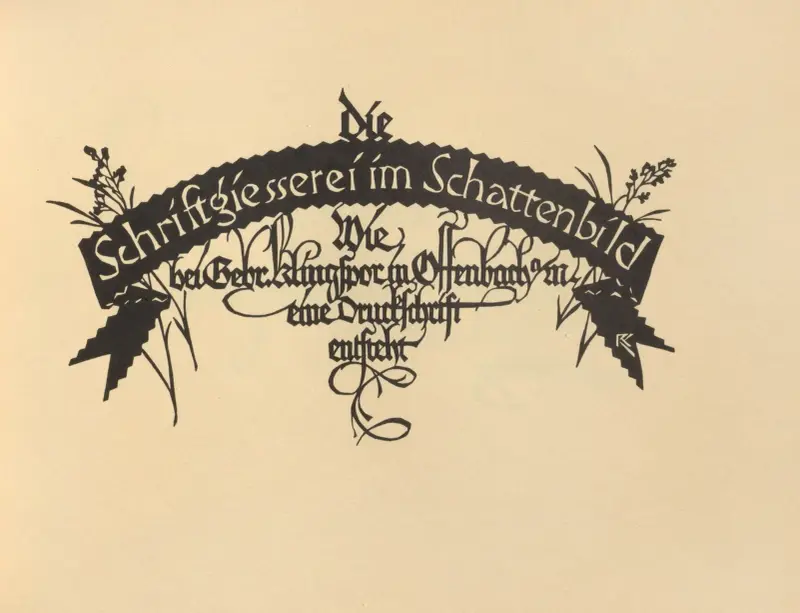 Die Schriftgiesserei im Schattenbild (Odcisk w sylwecie), plansza 1, Rudolf Koch