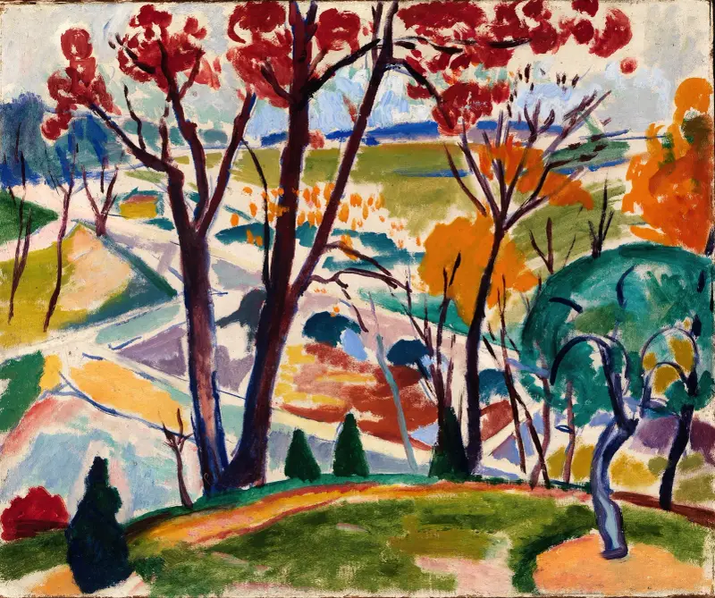 Landscape, Bridge, Huntingdon Valley av Henry Lyman Saÿen
