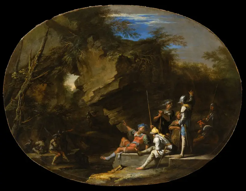 Landschaft mit bewaffneten Männern, 1640 – Nr. 2 von Salvator Rosa
