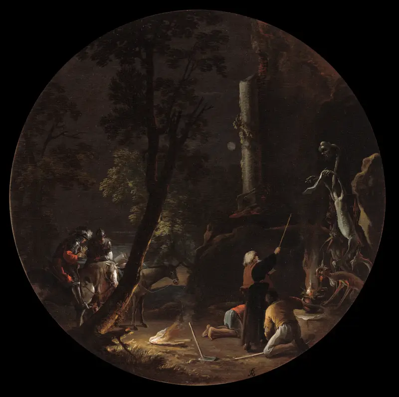 Scenes of Witchcraft, Night av Salvator Rosa