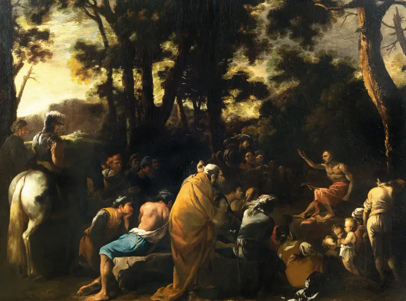 Johannes Döparens predikan av Salvator Rosa