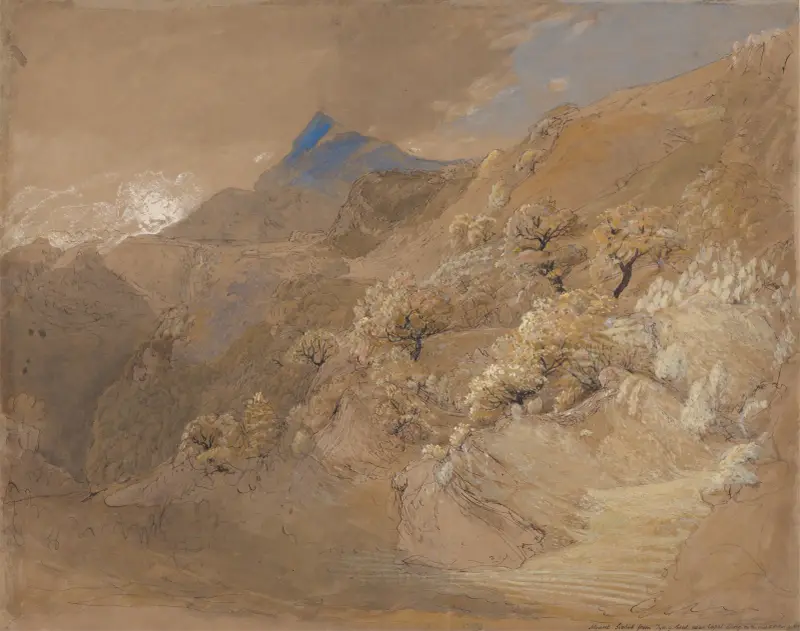 Mount Siabod från Tyn-y-Coed nära Capel Curig av Samuel Palmer