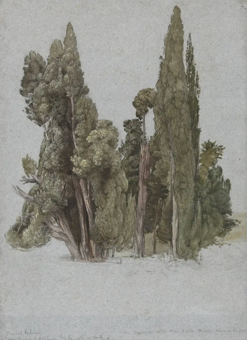 Cypresserna vid Villa d'Este, Tivoli av Samuel Palmer