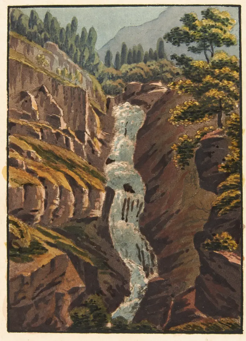 Chute de l’aar Sur le grimsel av Jakob Samuel Weibel