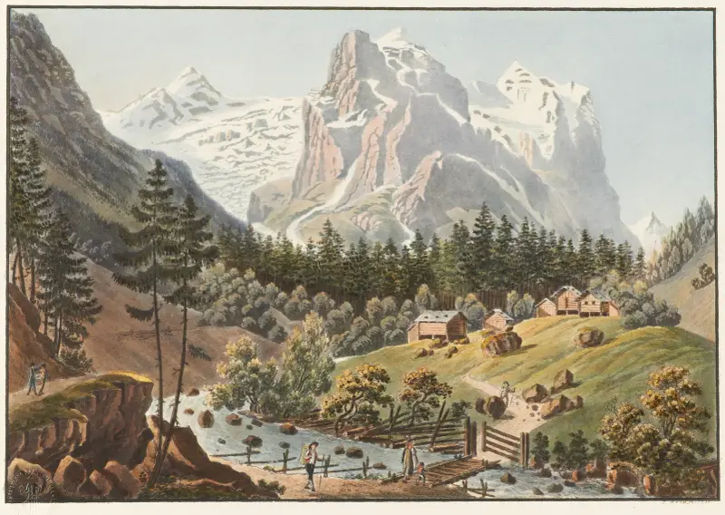Roselauviglaciären på Scheidekberget i Oberhaslidalen av Jakob Samuel Weibel