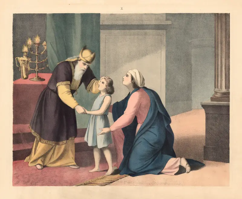Hannah presents Samuel to Eli av Sandberg