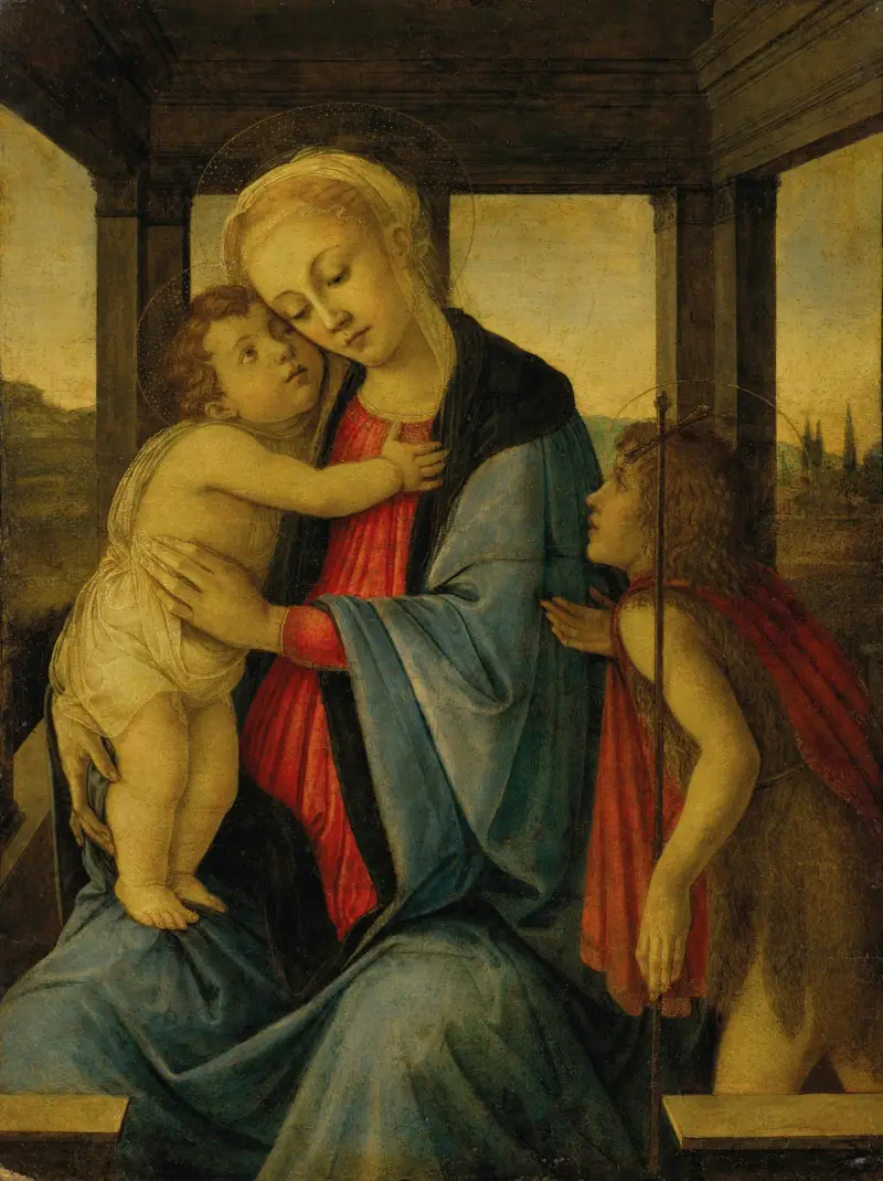 Madonnan med barnet och den unge Johannes Döparen av Sandro Botticelli