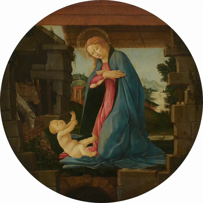 Die Jungfrau verehrt das Kind von Sandro Botticelli