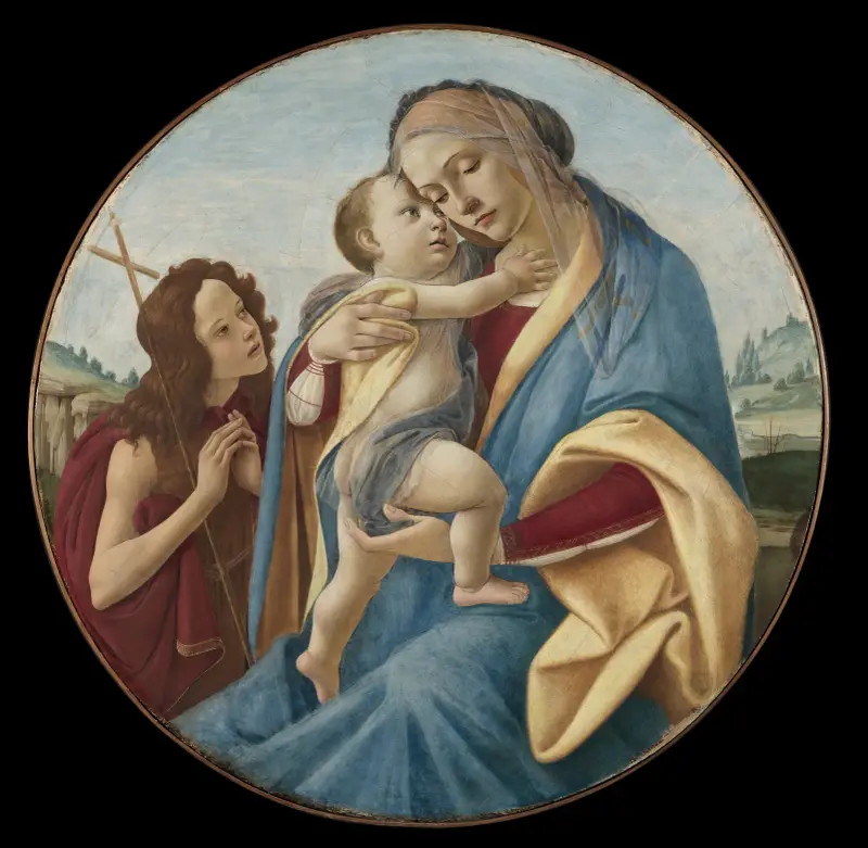 Madonnan och barnet med den unge Johannes Döparen av Sandro Botticelli