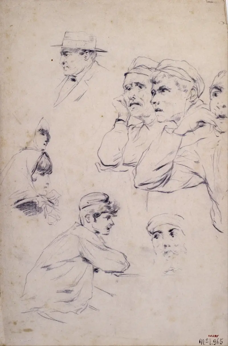 Figures Study, 1883 – nr 1 av Santiago Rusiñol
