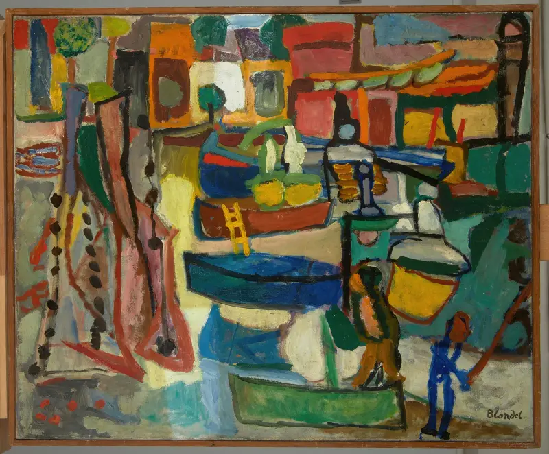 Boote in Collioure von Sasza Blonder