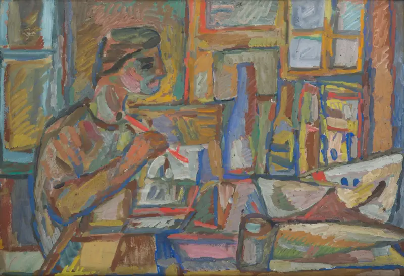 Maler im Atelier von Sasza Blonder