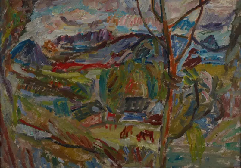 Mountain Landscape with Cows av Sasza Blonder