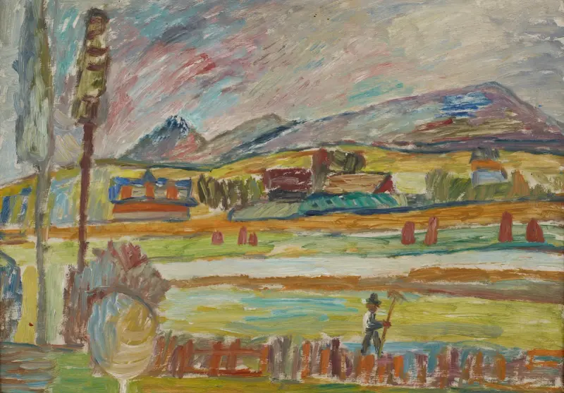 Peasant with a Rake av Sasza Blonder