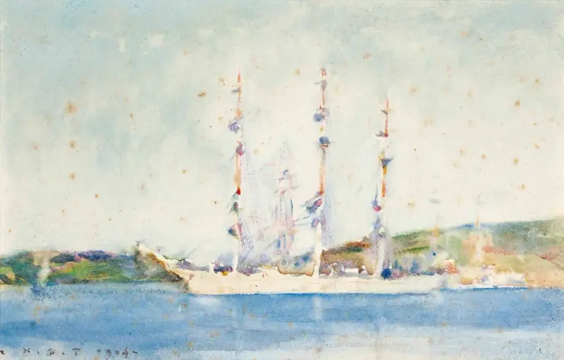 Żaglowiec na kotwicy, Henry Scott Tuke