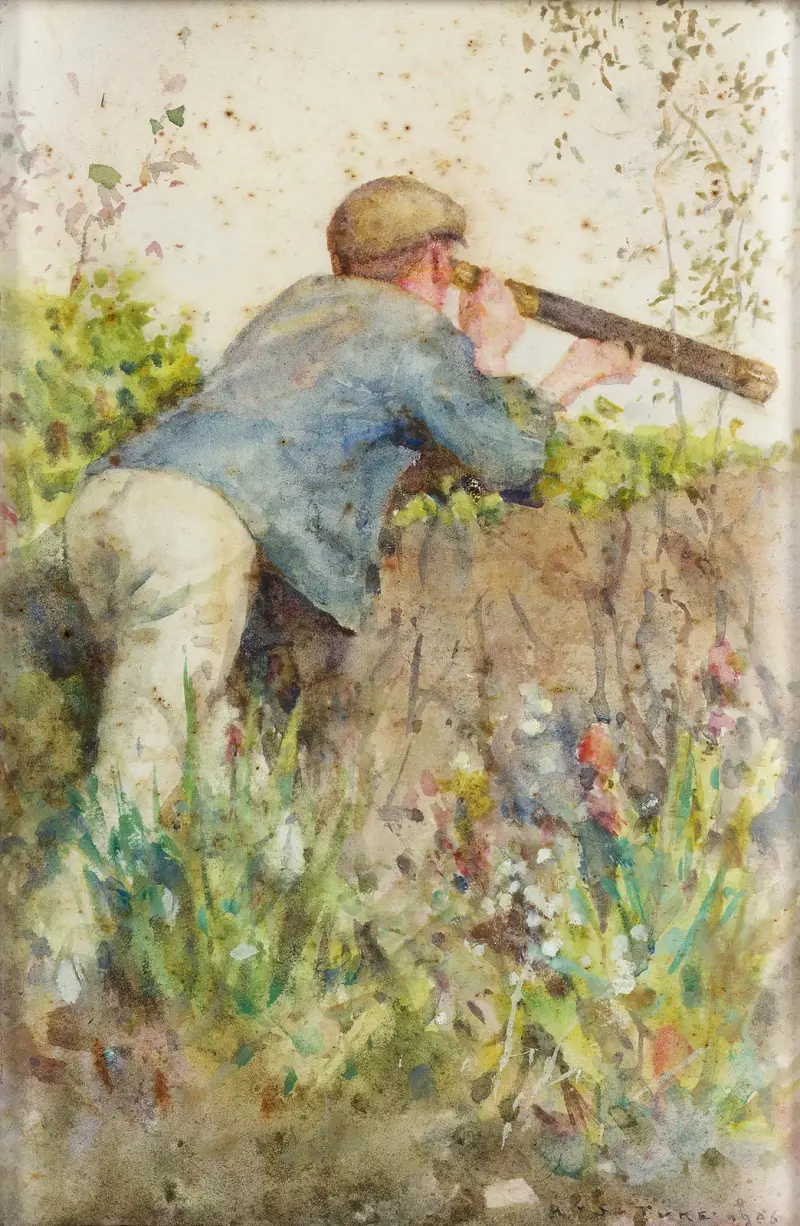 Mężczyzna patrzący przez teleskop, Henry Scott Tuke