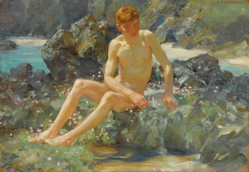 Akt na skałach, Henry Scott Tuke