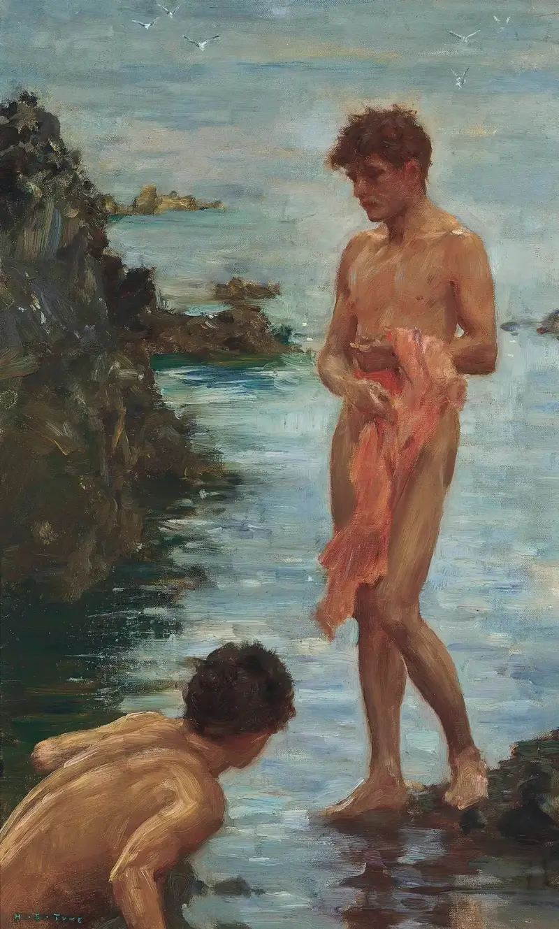 Variace na Skupinu koupajících se, Henry Scott Tuke