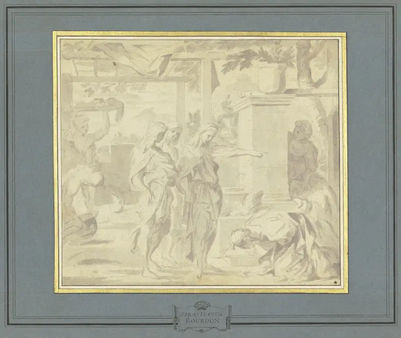 Abraham och de tre änglarna av Sébastien Bourdon