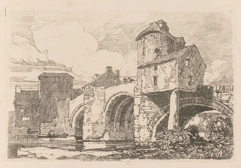 Monnow Bridge, Monmouthshire av John Sell Cotman