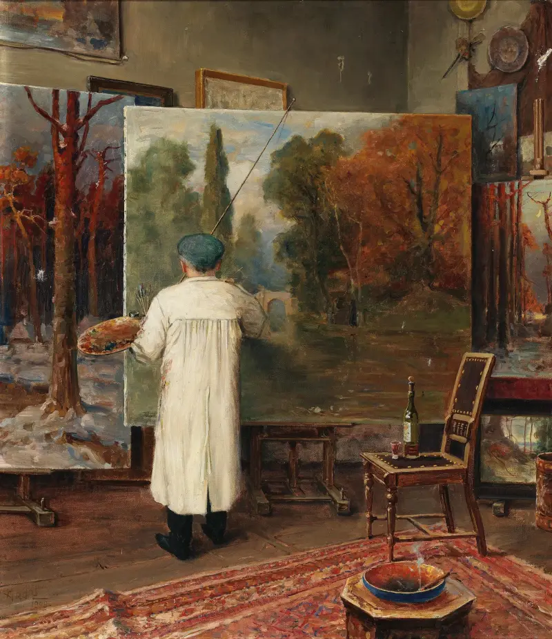 In seinem Atelier von Julius Sergius Klever