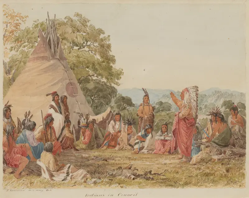 Indians in Council av Seth Eastman